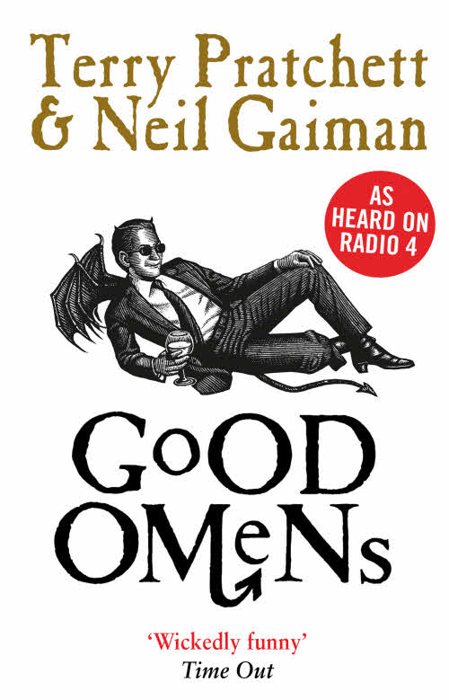 Good Omens Paperback Book Cover by Terry Pratchett