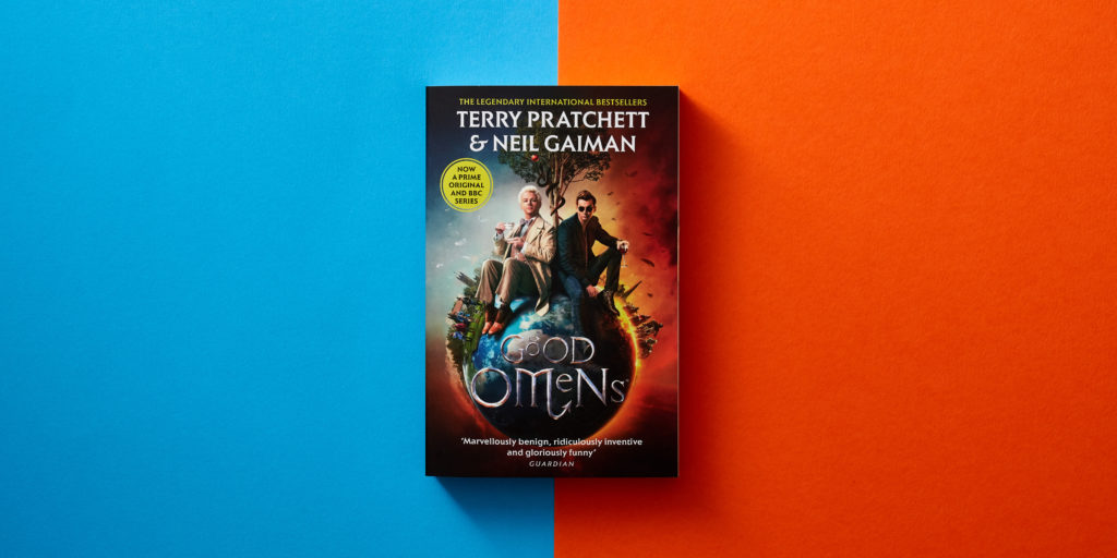 Good Omens Paperback Book Cover by Terry Pratchett